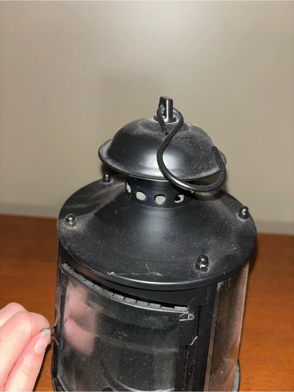 Modern Black Metal Lantern Home Accent